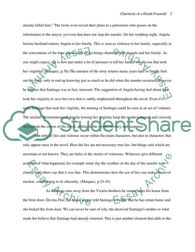 Chronicle of a Death Foretold