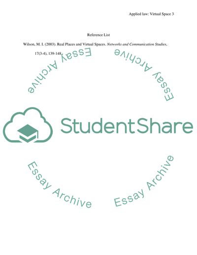 Applied Law: Virtual Space