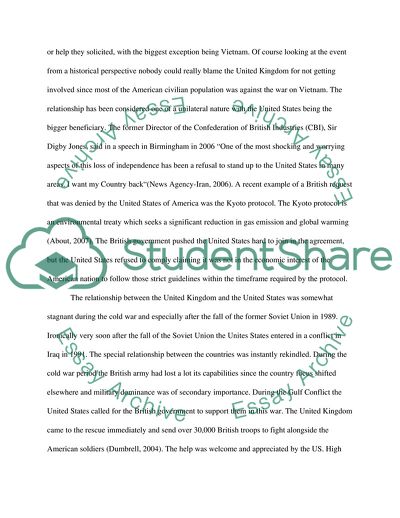 The Relationship between the United States and the United Kingdom