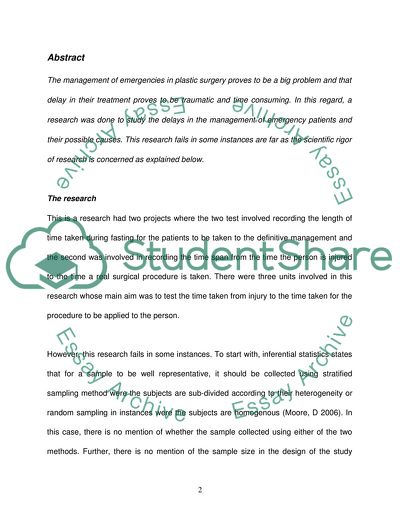 Emergency Plastic Surgery Patient Management