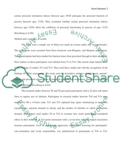 Development of Prosocial Moral Reasoning in Young Adulthood