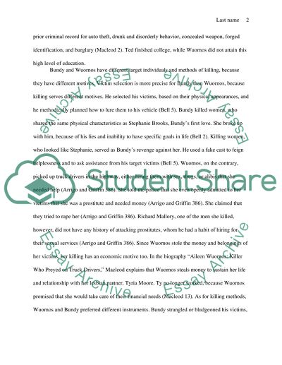 Parentlessness and Social Isolation: The Psychopathology of Bundy and Wuornos