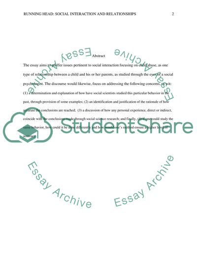 Social Interaction and Relationships