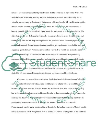 Ceremony Response (written by Leslie Marmon Silko)