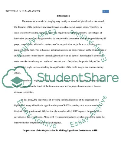 Investing in Human Assets