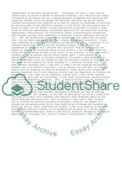 A Degree in Business Economics