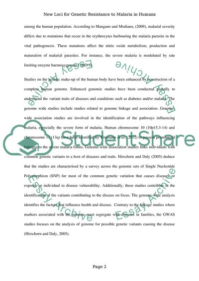 New Loci for Genetic Resistance to Malaria in Humans