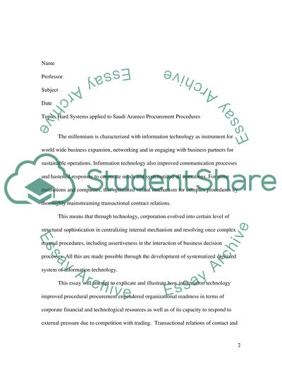 Saudi Aramco Procurement Process