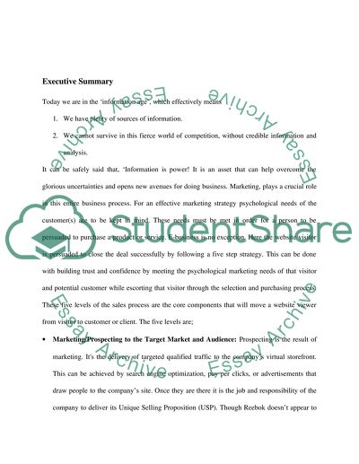 E-Business Systems and Marketing - Reebok