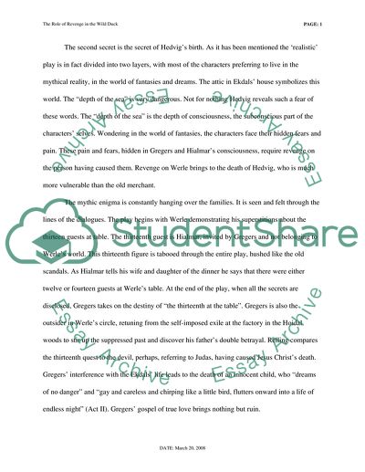 The Role of Revenge inThe Wild Duck