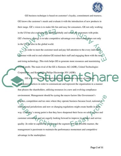 Corporate Finance Company Profile: General Electric Company