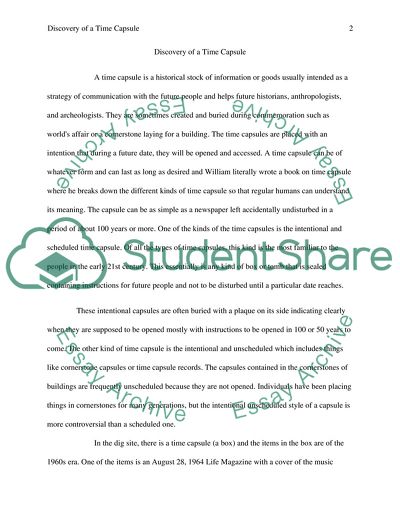 Discovery of a Time Capsule