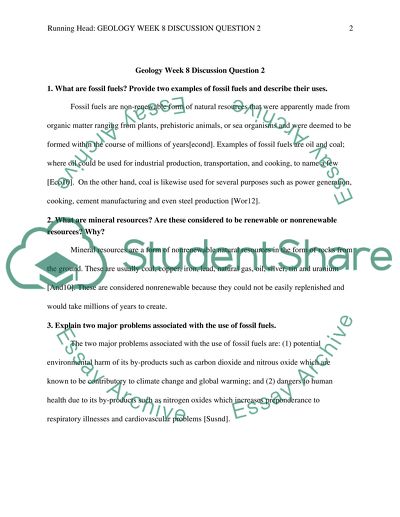Geology week 8 discussion question 2