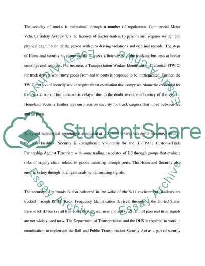 A US Event and the Impact on US Transportation