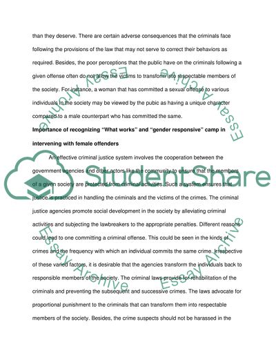 Criminal Justice Agency Interventions with Female Offenders