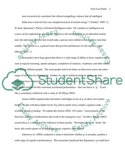 Intelligence Is Best Explained by the Concept of G