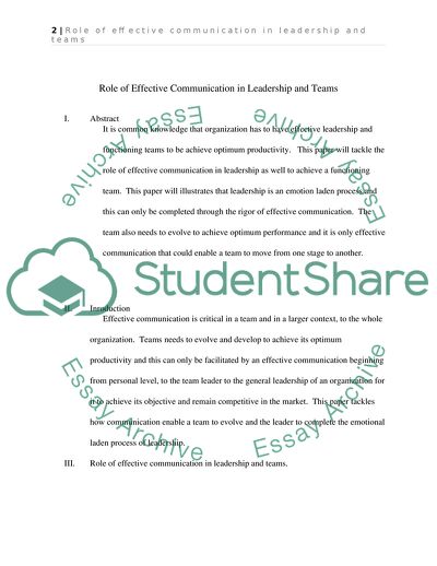 Role of Effective Communication in Leadership and Teams