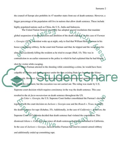 Cases For and Against Death Sentence