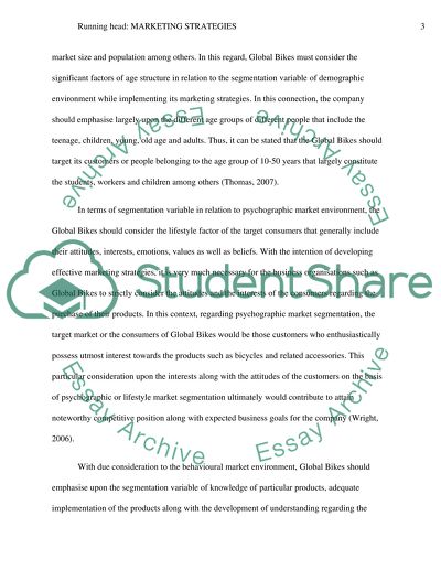 Marketing Strategies for Global Bikes Company