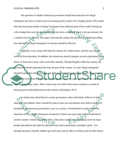 Should the government provide free public education to children of illegal immigrants