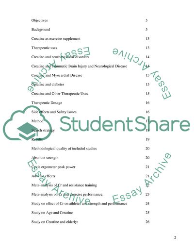 The Effect of Taking Creatine Supplementation on Exercise Performance