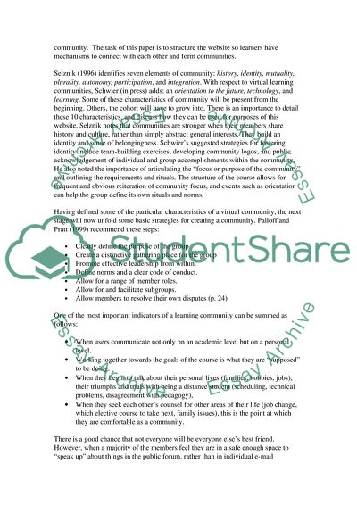 The Websites Dynamic Learning Areas