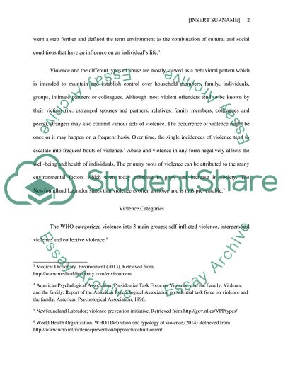 Environmental Causes of Violence