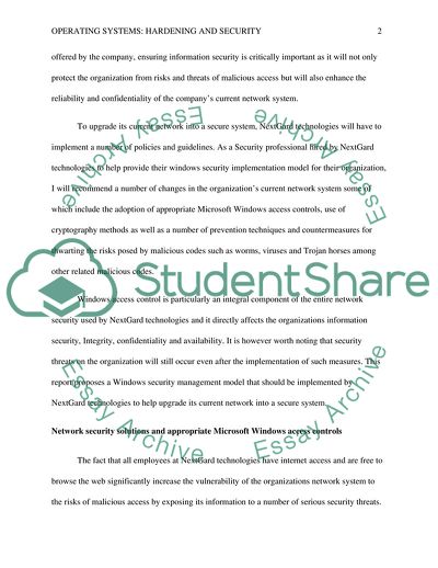 Operating Systems - Hardening and Security