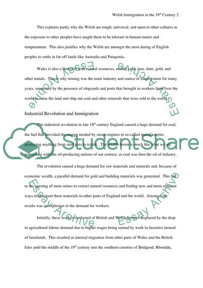 Welsh Migration in the late 19th century