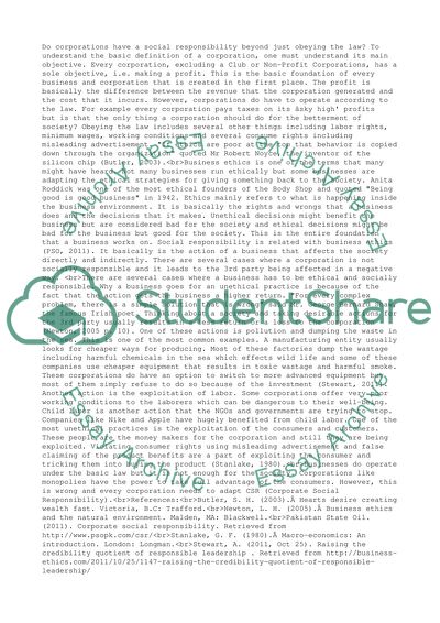 Do corporations have a social responsibility beyond just obeying the law