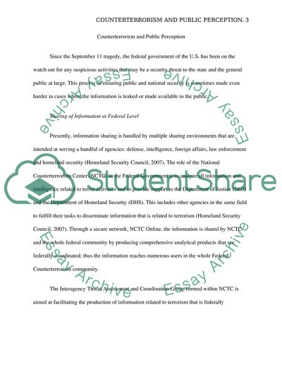 Counterterrorism and Public Perception