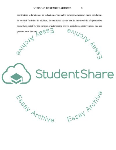 Nurse Burnout and the Working Environment by Mahony