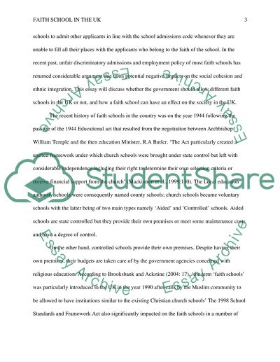 Faith School in the UK