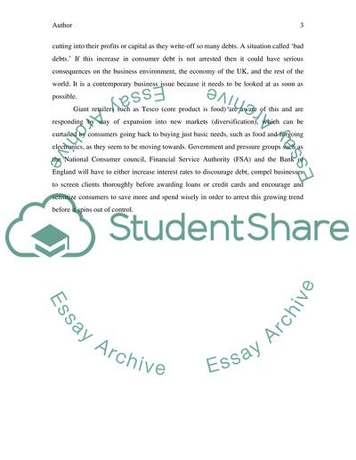 Consumer Debt and the Decline in Expendable Income: The Future of Tesco