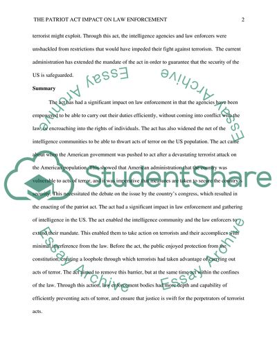 An Overview of the USA Patriot Act, its impact on local law enforcement, and the potential for net widening