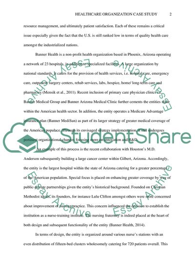 Health Organization Case Study in the USA