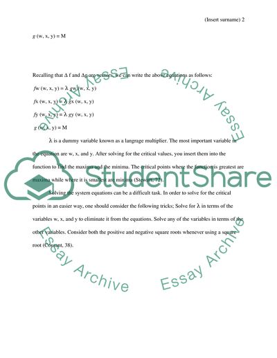 CALCULUS 3 (LAGRANGE MULTIPLIERS)