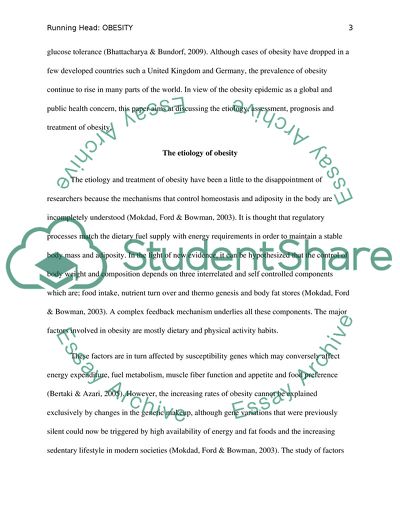 The Rapid Increase in Obesity Cases