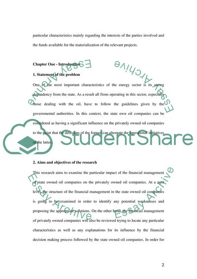 Impact of Financial Decision Making of State Owned Oil Companies