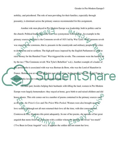 Gender in Pre-Modern Europe