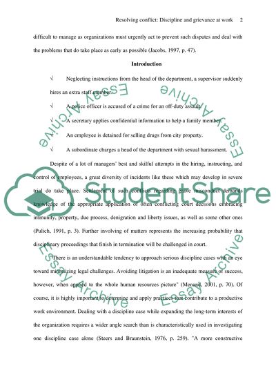 essay on problem of discipline