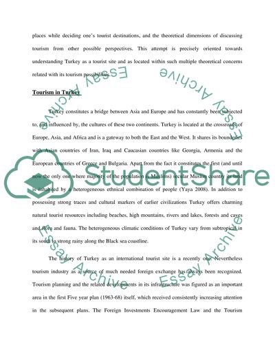 Possibilities Offered by Tourism in Turkey