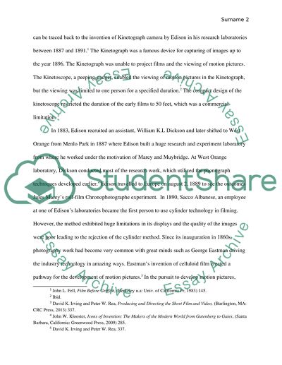 Thomas Edison- Invention of the Kinetoscope- The role it played in development of Cinema