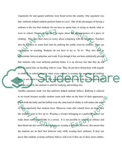The Necessity of School Uniforms