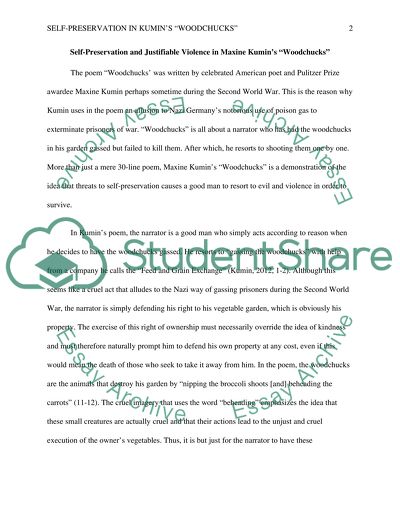 Self-Preservation and Justifiable Violence in Maxine Kumins Woodchucks