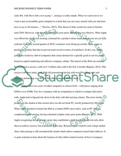 Microeconomics Term Paper: Apples iPad