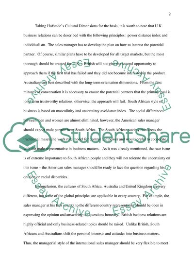 International Business Practices - cultural differences