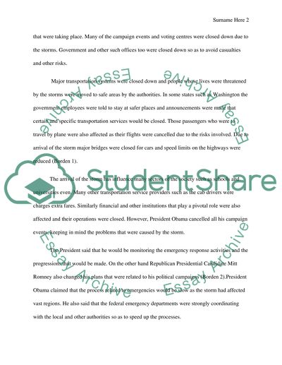 Research Paper and Works Cited page on hurricane sandy