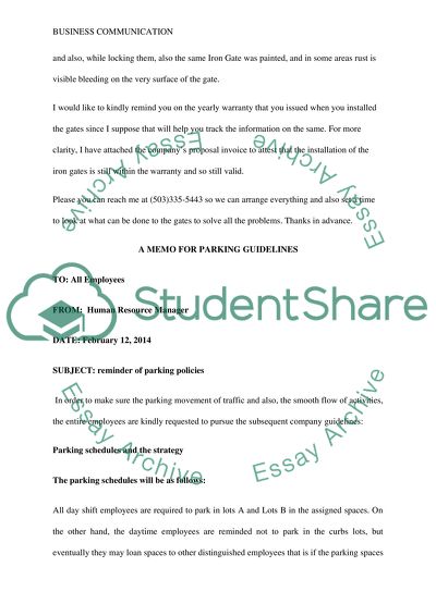 Written Business Communication (Assignment #4C)