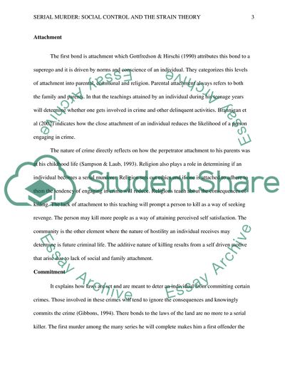 Serial Murder: Social Control and the Strain Theory